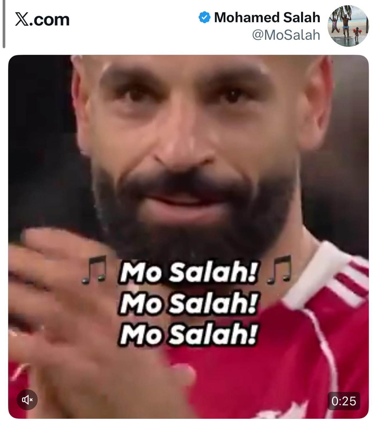 محمد صلاح ينشر وداعيته لجماهير ليفربول بعد مباراة برايتون عبر منصة X 