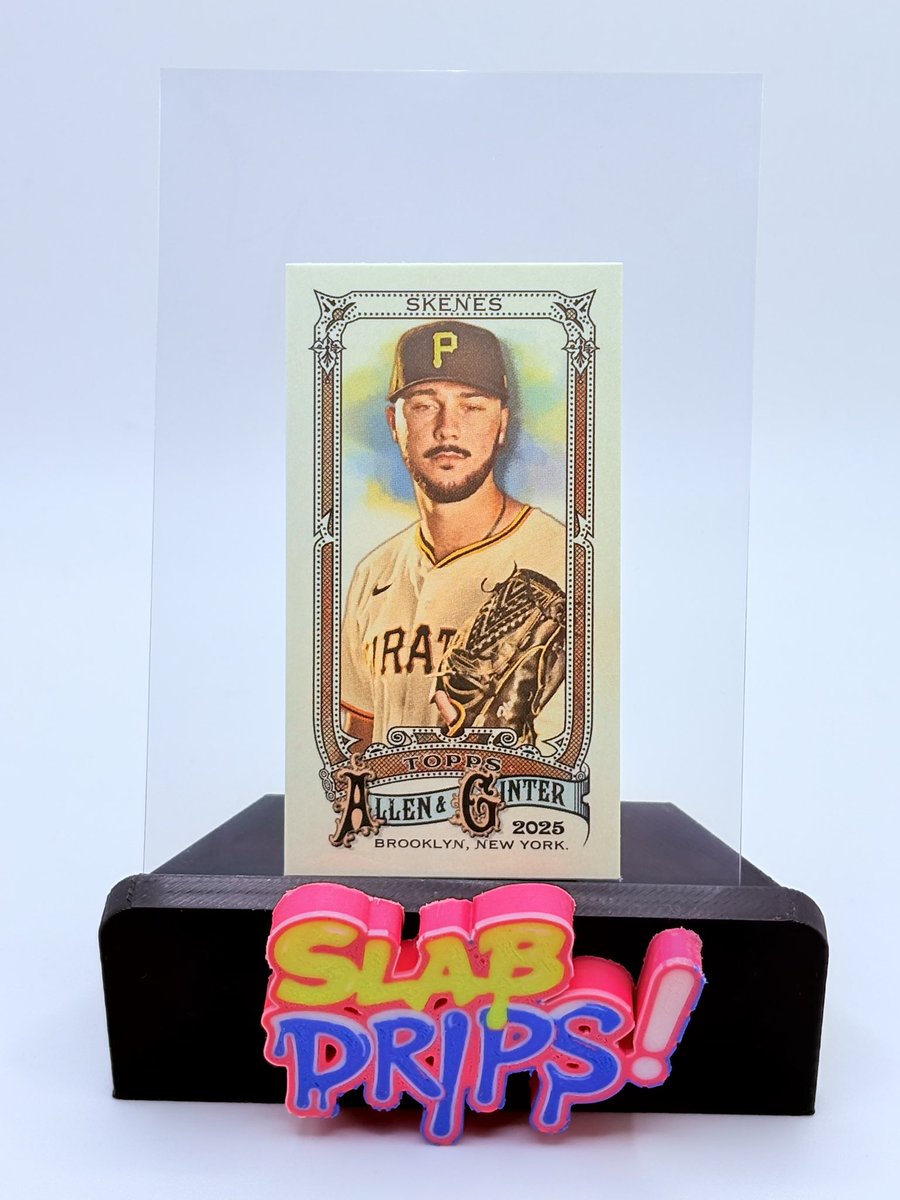 SlabDrips's tweet image. 2025 Topps Allen &amp;amp; Ginter Paul Skenes.
Gas from the jump, zero fear, and already pitching like an ace. Allen &amp;amp; Ginter just hits with this vintage look.

What’s been more impressive so far — the triple-digit fastball or how fast he’s adjusted to MLB hitters?

#PaulSkenes #Topps…