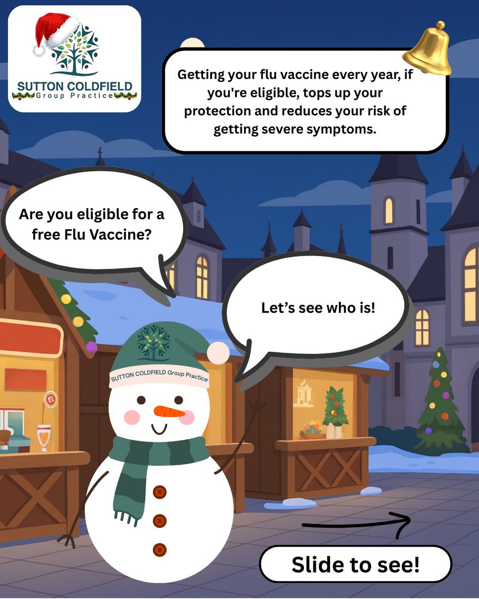 _SCGP_'s tweet image. Free NHS flu vaccine if you:
Are aged 65 or over
Have certain long-term health conditions
Are pregnant
Live in a care home
Are the main carer for an older or disabled person, or
receive a carer's allowance
Live with someone who has a weakened immune system. 
🤧✨