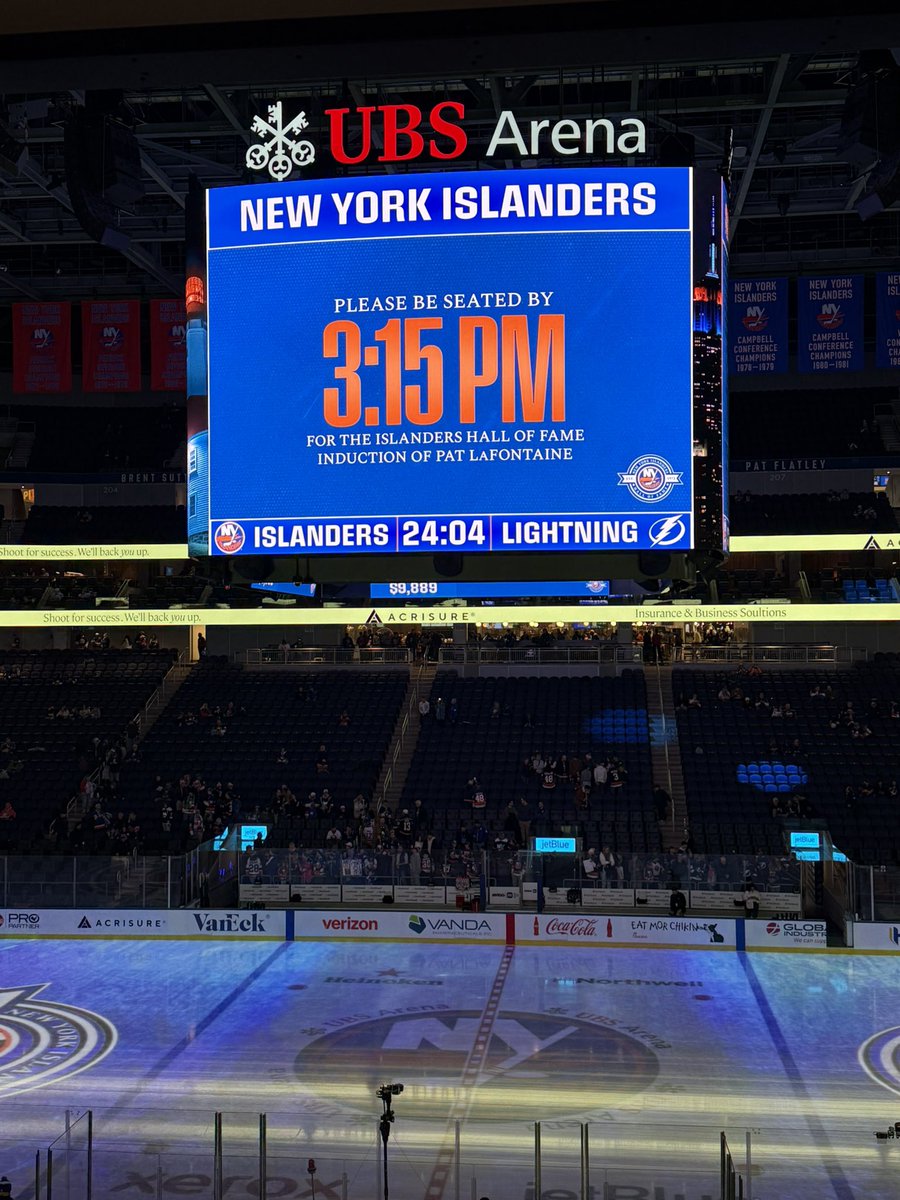 #Isles and Lightning this afternoon and Pat LaFontaine Islanders Hall of Fame induction. The ceremony will start at 3:30pm and we will have it all for you on MSGSN.