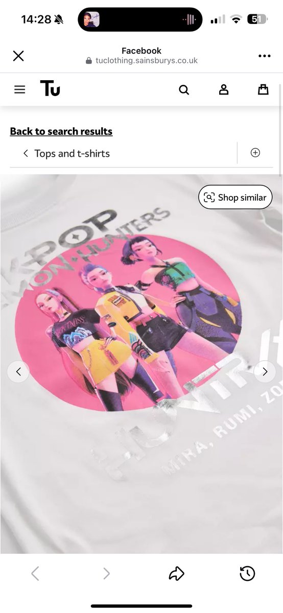 Rexy21's tweet photo. @tu_clothing ordered a kpop demon hunter t shirt for my child, collected it today and the print is awful on it, nothing like advertised, faded and marked like it's not been done properly. Very disappointed. Pics show website vs what I've received https://t.co/ni39uijb9s