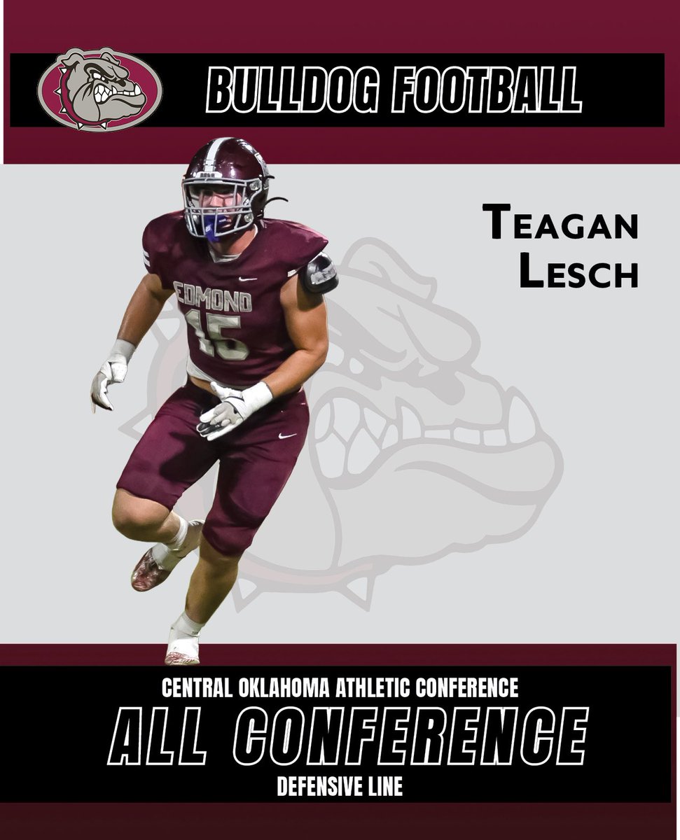 emhsbulldogs's tweet photo. Congratulations to these young men on their All-Conference selections!

Wesley Lawson - All-COAC OL

Teagan Lesch - All-COAC DE

Logan Lesch - All-COAC DE

Bradyn McGowen - All-COAC LB

#GoDogs #DTMSM https://t.co/EvNuUX7Qmm
