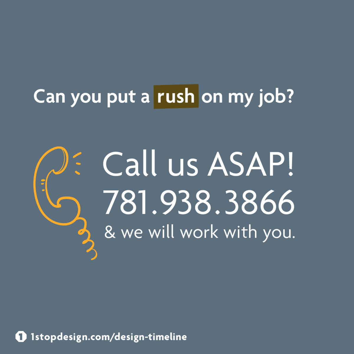 1StopDesignShop's tweet photo. Need print work? Here’s what to expect!

From apparel to promo goods, every project has its own timeline — and rushed options are available when you’re up against a deadline.

Have a tight turnaround? Call us ASAP: 781.938.3866 or visit: https://t.co/n880EHXbwA https://t.co/RfhIOdwFfj