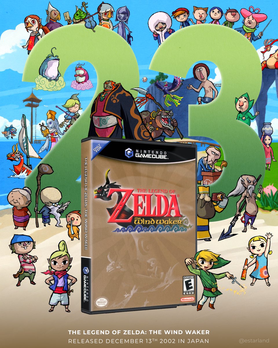eStarland's tweet image. Today is the 23rd anniversary of The Wind Waker! 🏝️