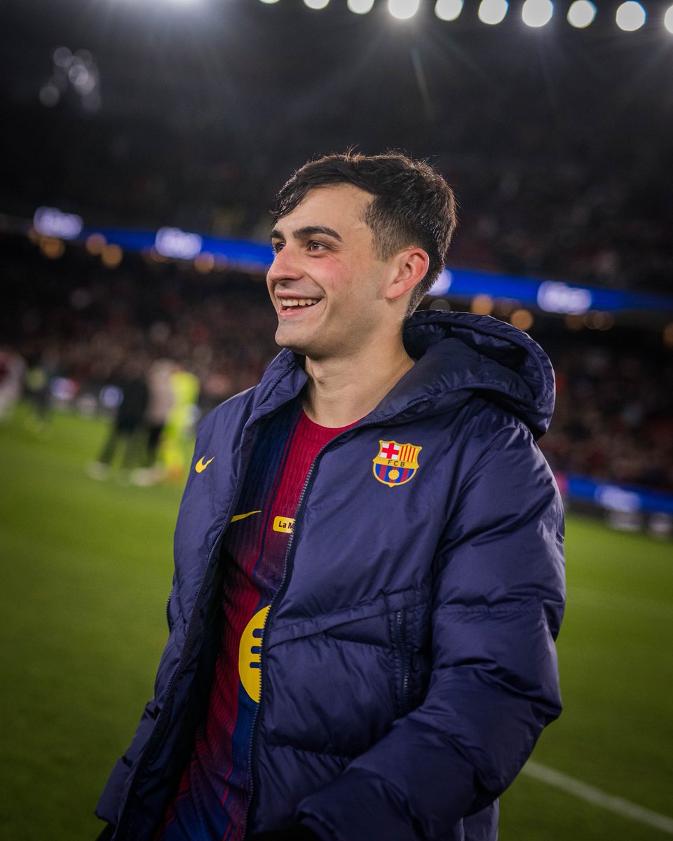 FCBarcelona's tweet photo. Pedri is happy, so are we. 😄 https://t.co/jzvEeHbC6R