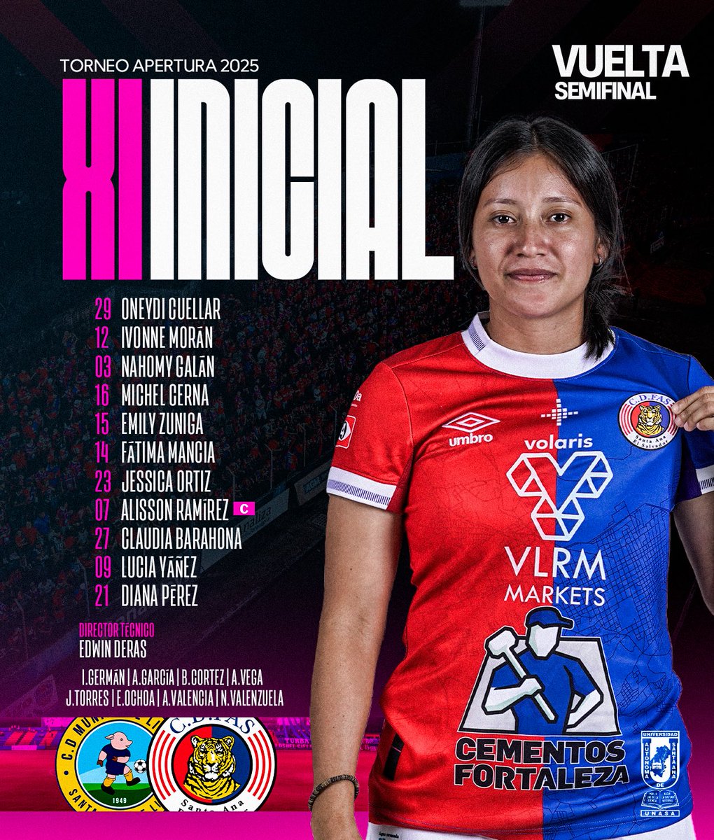 cdfas_fem's tweet photo. 📋 LAS XI DE HOY 

#CDFAS #AP2025  #Tigrillas #FEMENINO https://t.co/gPzzURA4qP
