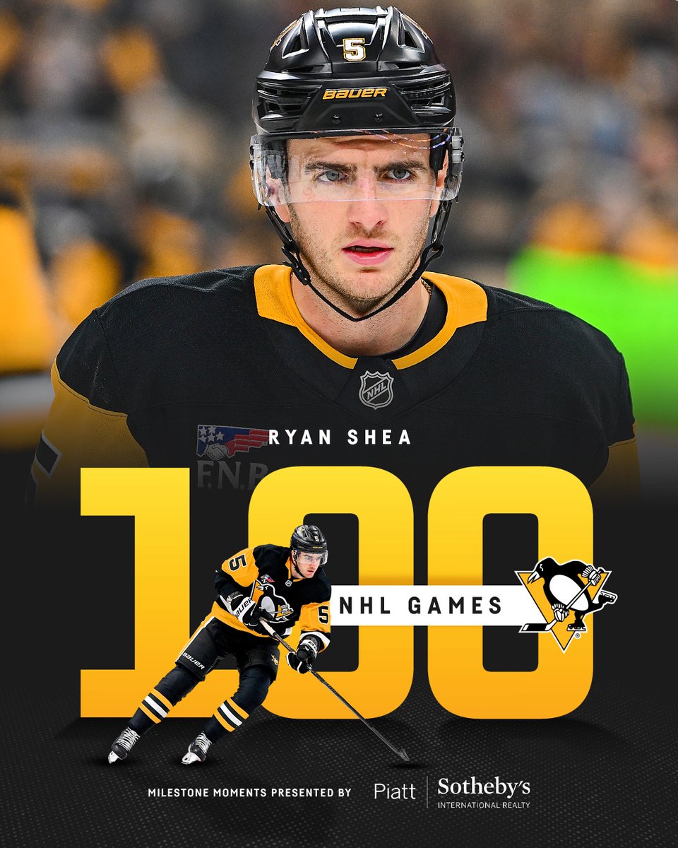 penguins's tweet image. 100 @NHL GAMES FOR SHEAZO! 👏