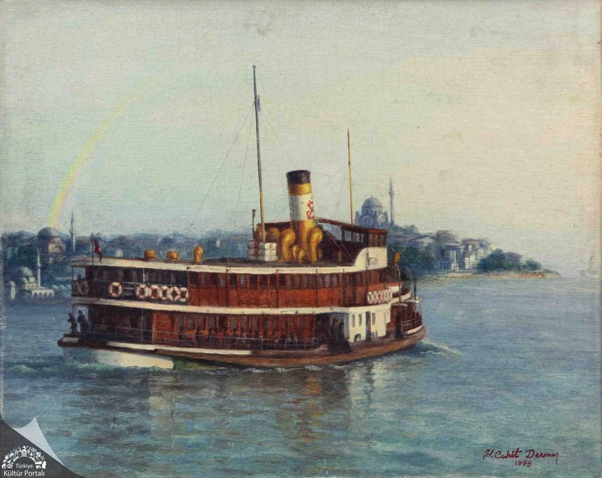 Geçen sene yitirdiğimiz Türk resminin önemli isimlerinden Hüseyin Cahit Derman'ın tuvalinde enfes bir boğaziçi.