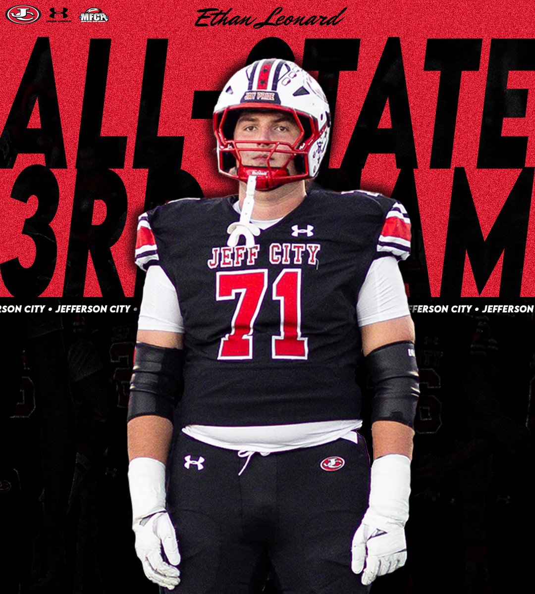 JayPrideFB's tweet image. Congratulations to the big man. Ethan Leonard has been named to the @mofbca All-State team as an Offensive Lineman.