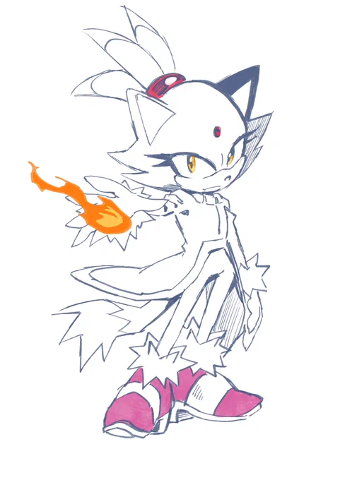 Been a hot minute since I've drawn anything Sonic related so to get back in the groove I drew her royal highness, the passing through princess, Blaze the Cat! Let her spark warm you this wintery season.