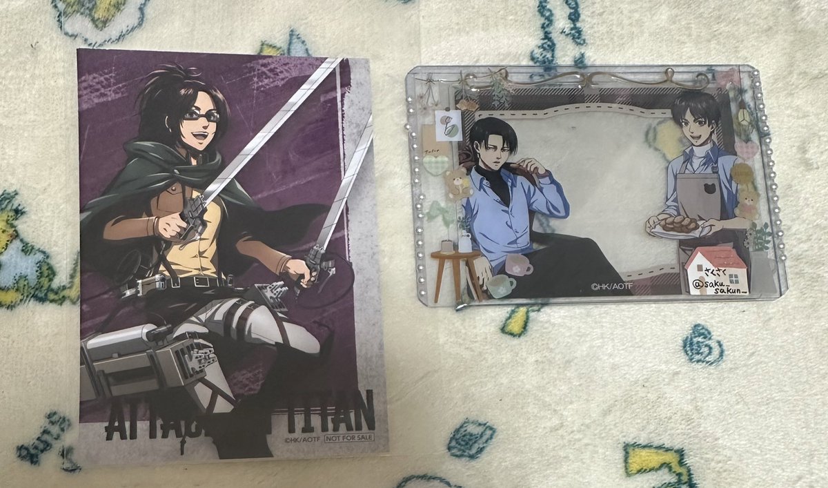 進撃の巨人 交換 Fighting ver. ブロマイド 特典 譲 ハンジ 求 エレン