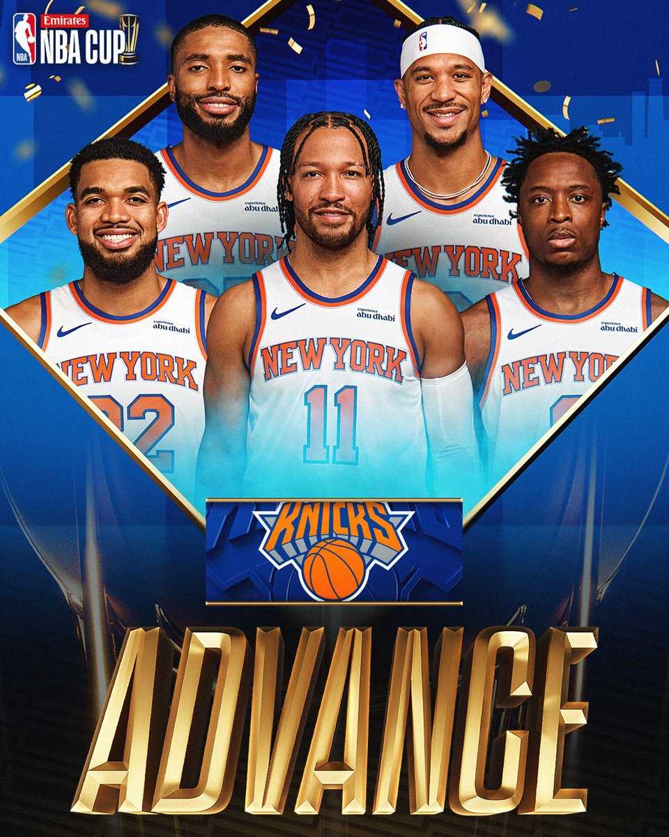 The Knicks ADVANCE to the @emirates NBA Cup Championship!
