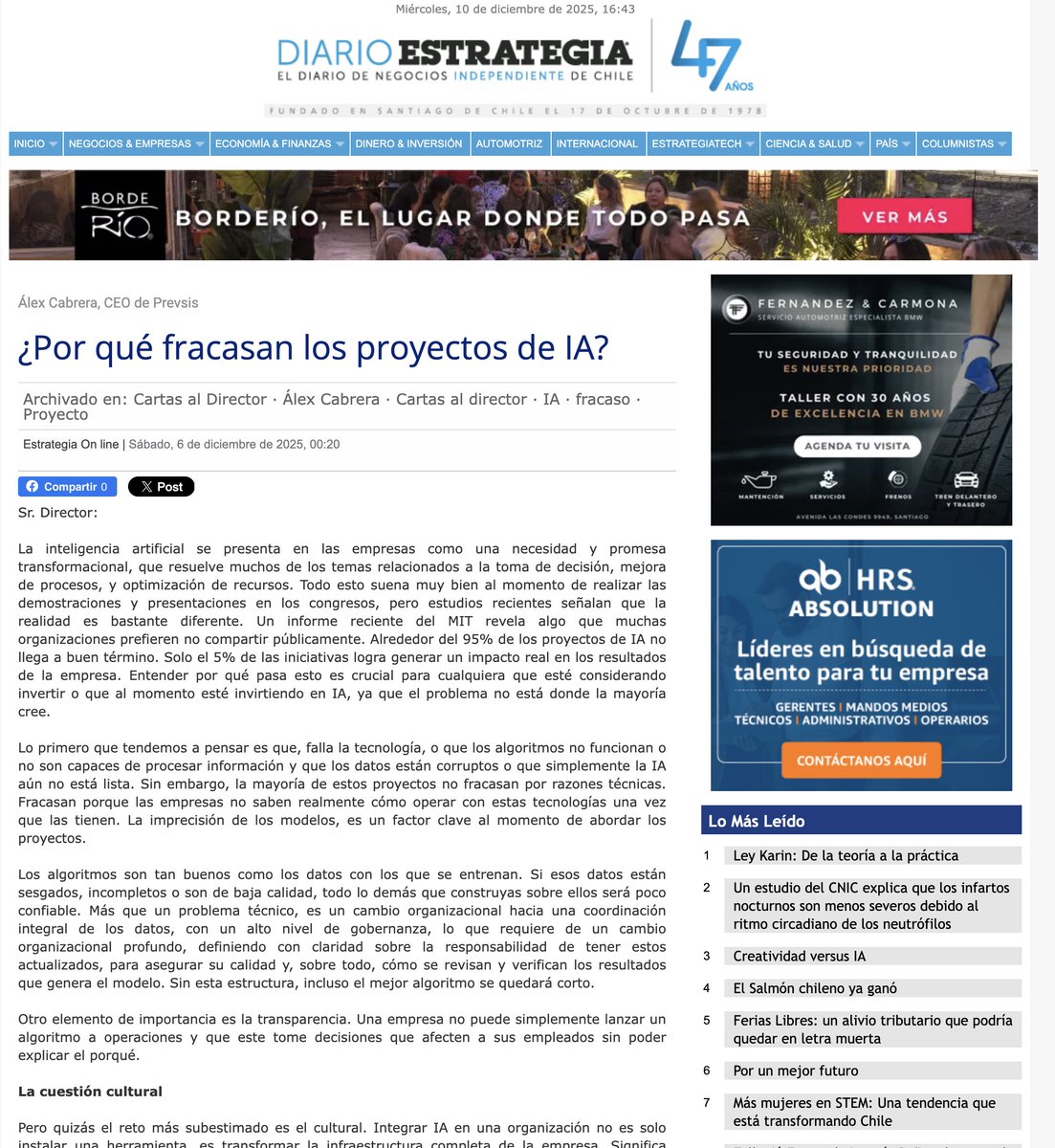 cabreralex's tweet photo. ¿Por qué fracasan los proyectos de IA? https://t.co/2fihR47QRX https://t.co/vNZngqu5iQ