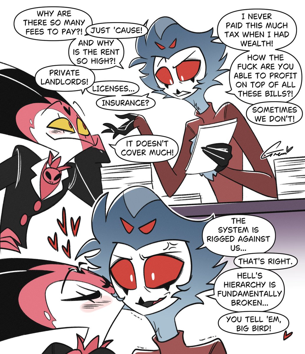 stolas discovers the cost of living crisis 💸

#HelluvaBoss #stolitz #stolas #blitzo