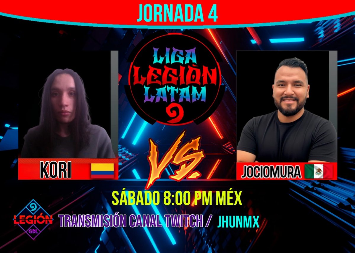 En Twitch.tv/jhunmx!  
Prepárate para el duelo épico de la noche:
🇨🇴 Kori vs JocioMura 🇲🇽  
Dos titanes, dos estilos, una sola victoria.
Únete al chat, elige a tu favorito y vibra con cada jugada.  
¡No te lo pierdas, que esto se va a poner legendario! 
#HearthstoneLATAM