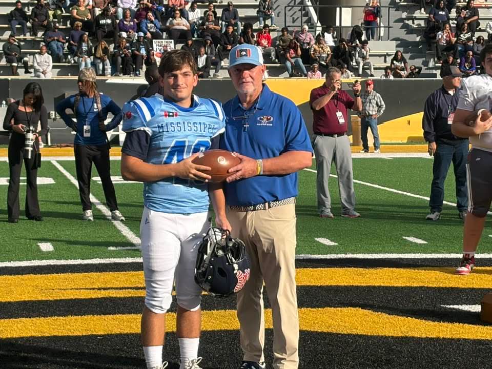 SouthPanolaFB's tweet image. Congrats to our very own Trey Russo on being named the C-Spire MAC/MHSAA Academic Award winner before the Mississippi/Alabama All-Star football game today!!

#SPTigers #USP #TigerPride