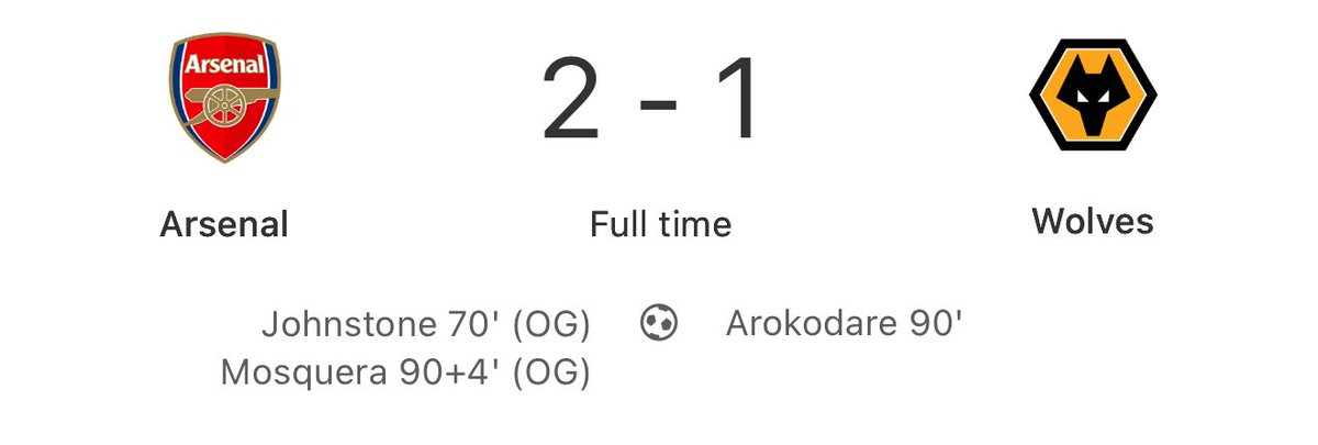 When I made a video saying #Arsenal doesn’t win without scoring a set piece, I’ll admit I didn’t factor in own goals.
