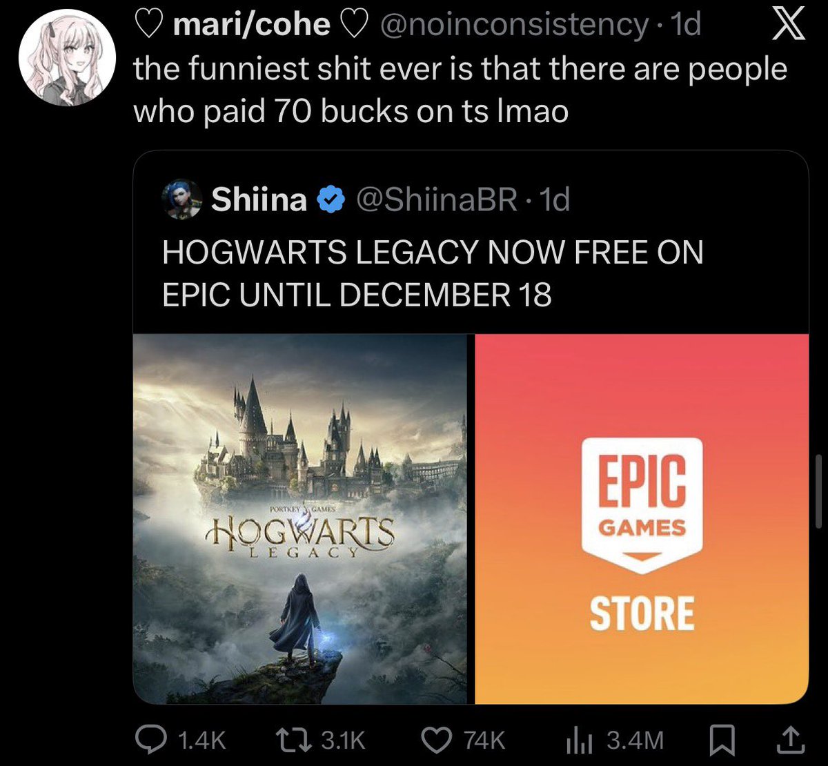 Salty_117's tweet photo. “Hahah you idiots actually paid full price for this game when you could have gotten it now for free” 
*checks release date*
- Feb 10th, 2023 https://t.co/0Ro9fX3yjP