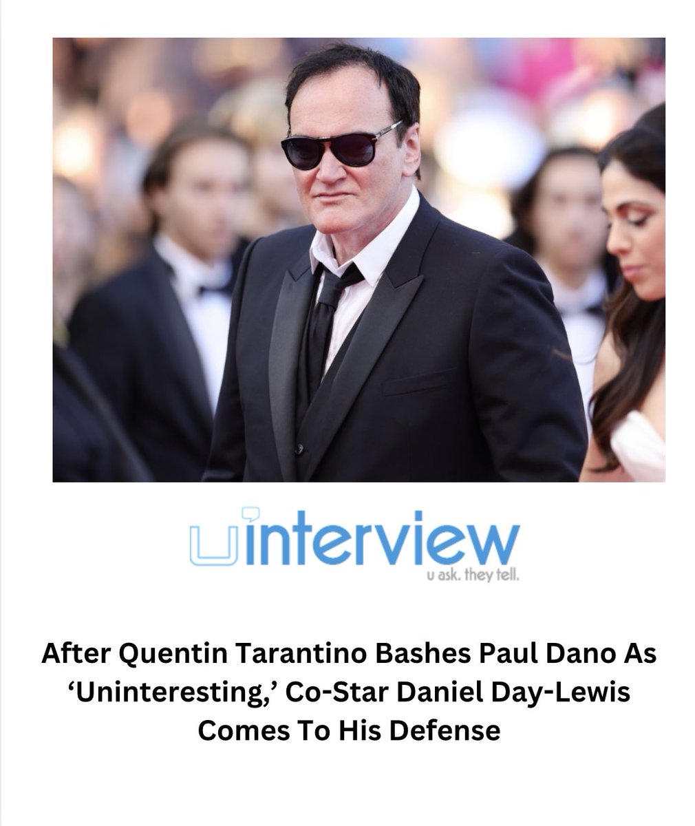 uinterview's tweet image. After Quentin Tarantino Bashes Paul Dano As ‘Uninteresting,’ Co-Star Daniel Day-Lewis Comes To His Defense

Follow @uinterview for the best viral videos, celebrity interviews, and news

#QuentinTarantino #PaulDano #DanielDayLewis #FilmNews

Read More: uinterview.com/news/after-que…