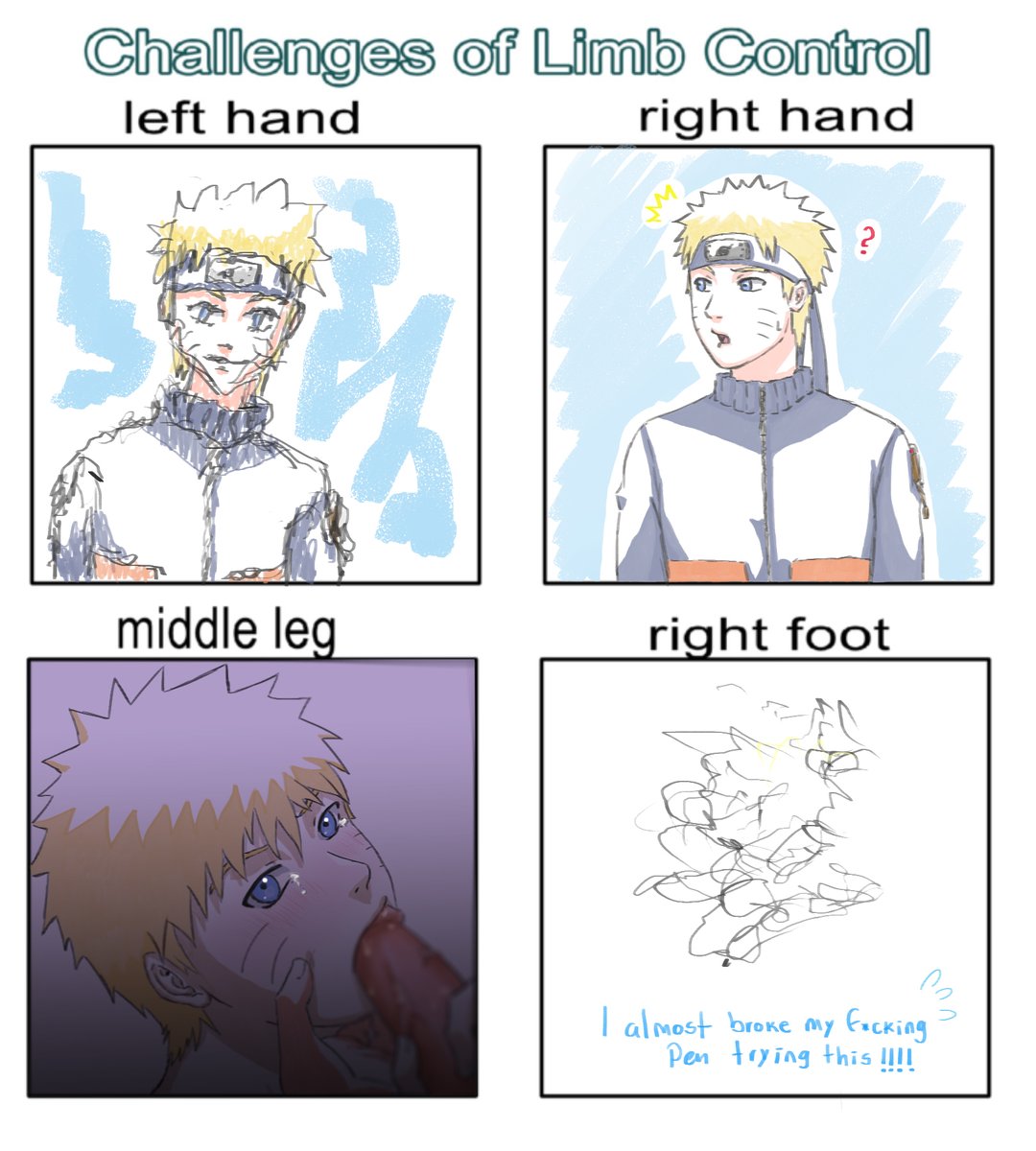 How is it possible that some people can draw so well with their left hand? Or with their FOOT?!?! 
Did they cheat or something? Or am I just a total disaster?! 
I'm so depressed now! 😭