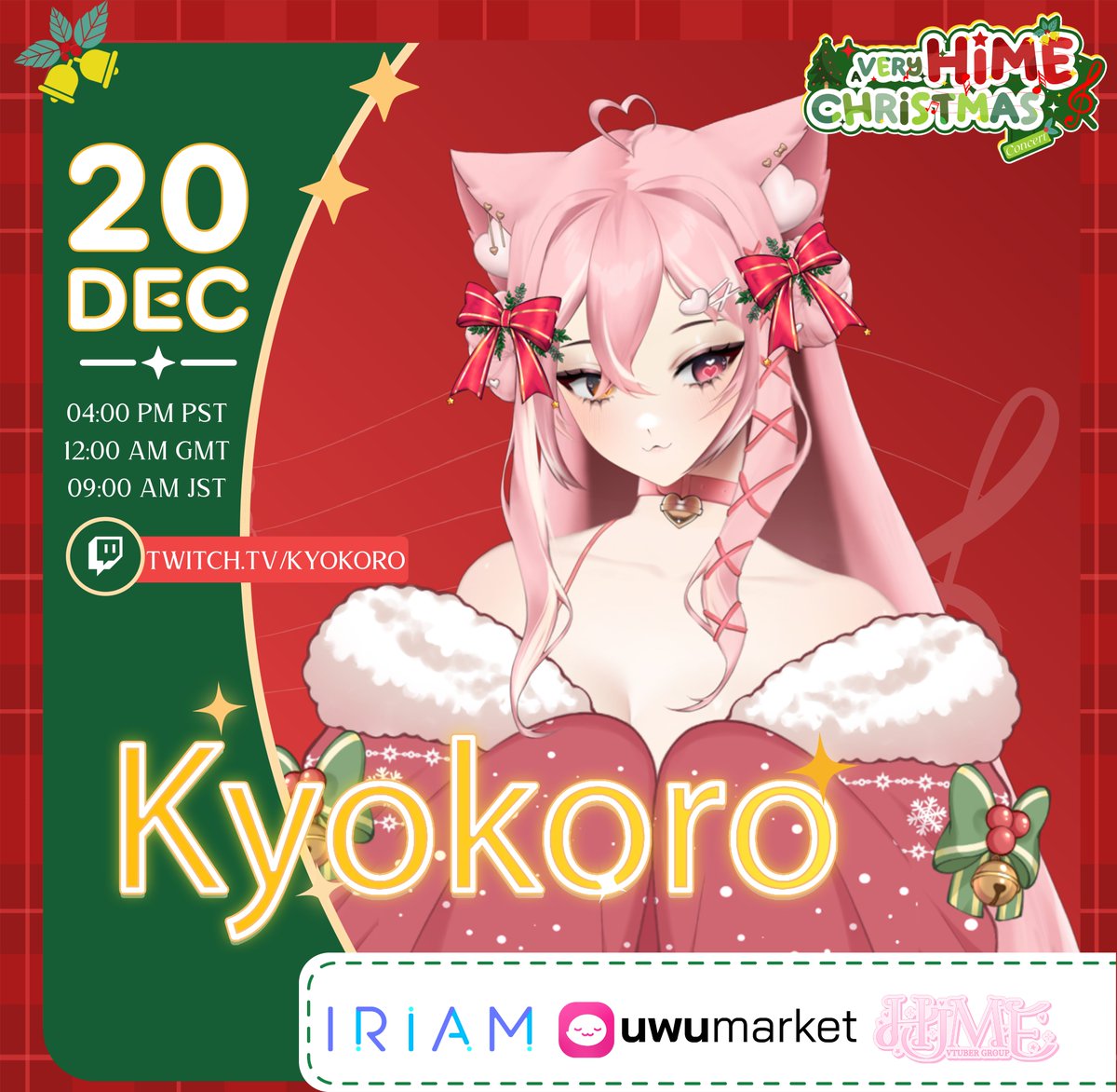 kyokorovt's tweet image. No surprise here but I will have the honor of hosting our first Hime concert, A Very Hime Christmas ✨

Save the date: December 20th, starting at 4:00 PM PST!

I've spent the last couple months working on this I can't wait to share this project with you all!