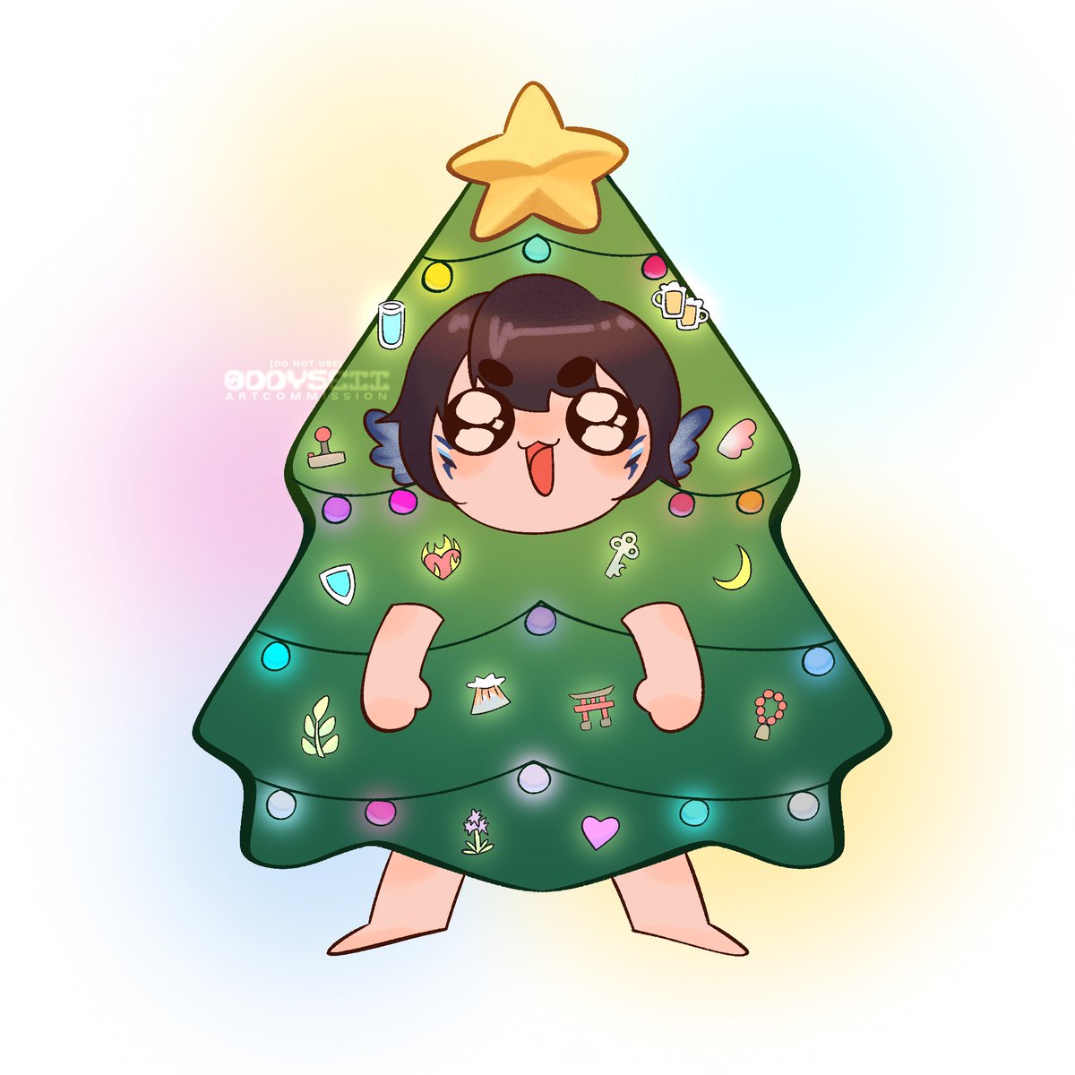 StorieXx's tweet photo. Someone order a Christmas tree ?🎄 

✨🎄🎁MERRY CHRIMUS!!🎁🎄✨

Art 🎨 by the amazing @oddyseii thank you so much I love her with my whole heart 🩵 #Pipsona https://t.co/BC6WZJDX6b