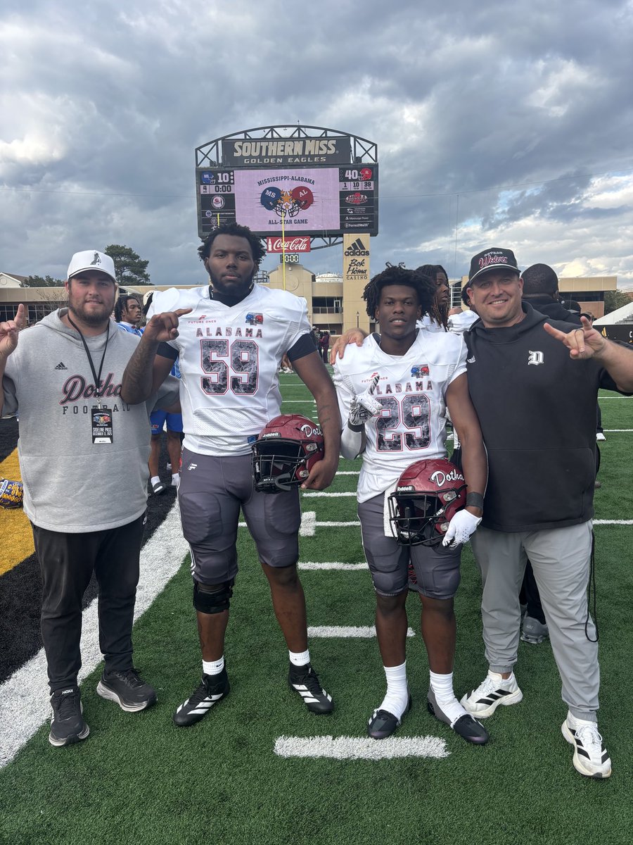Proud of our players <a href="/AJAlexanderRB/">AJ Alexander</a> &amp; <a href="/Aden_Jackson75/">Aden Jackson</a> for representing Dothan in the AL vs MS All Star game! Bright futures ahead for these 2!