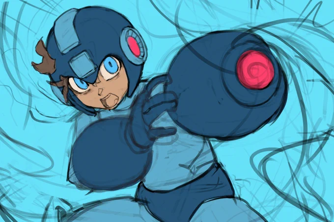 Process on Mega Man!! It didnt do super well but Im still really happy with it!