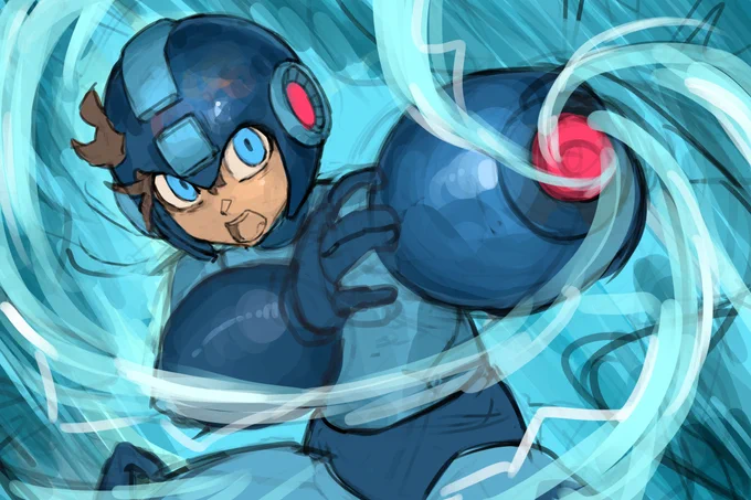 Process on Mega Man!! It didnt do super well but Im still really happy with it!