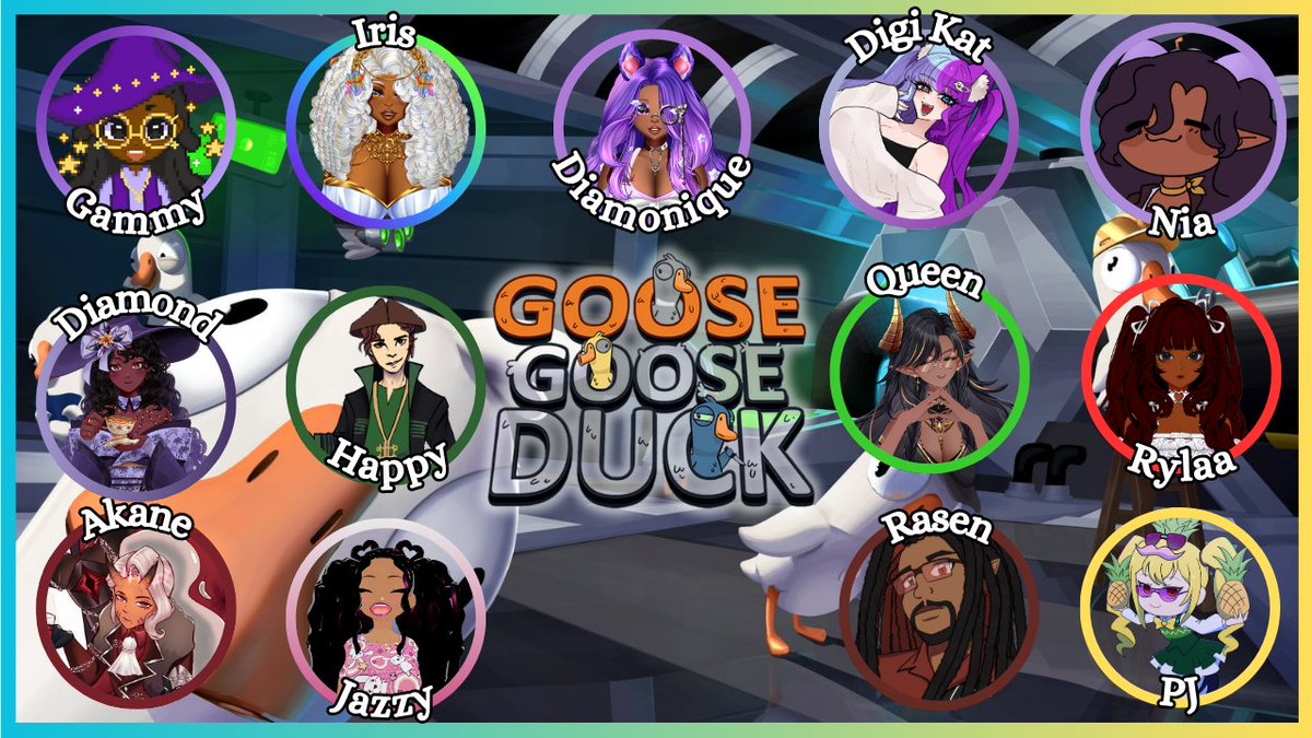 Goose Goose Duck collab 🦆💜
⏰ 8 PM EST
With: <a href="/GAMMY_NFRNZ/">Pixel Wizard GAMMY⭐🧙🏿‍♂️</a>  <a href="/IrisGamesVT_/">𝓘𝓻𝓲𝓼🩵🌈☁️</a>  <a href="/Digi_Kat_/">Digi 💙💜👻</a>  <a href="/NiaNightshade/">Nia Nightshade😈🍰</a>  <a href="/QueenOmeguh/">Queen Omega 👑 Devil Vtuber</a>  <a href="/RoyalRylaa/">RoyalRylaa</a>  <a href="/akaneawake/">Akane Awake😈(Demonic Leviathan)</a>  <a href="/JazzyBooCrew/">JazzyBoo</a>  <a href="/r4senryu/">Rasenryu, The Spiral Dragon 🍥🐉</a>  <a href="/PJ_Pineapples/">PJ Pineapples</a>  <a href="/TheDiamondMiss/">DiamondMistress 🦊💜</a>  <a href="/HappyGoof4/">HappyGoof4</a>