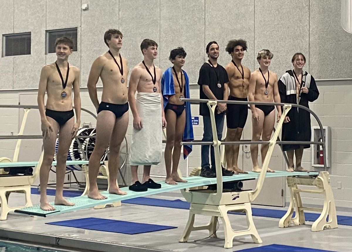 Free State Divers Deliver at Olathe Invite!!
McIntosh 2nd, Shipley 4th, and Coles 8th. 
Other medalists include Carnagey, 4th, in the 100 free.
200 Medley Relay of Campbell, Koonce, Carnagey, and Kempf swim state consideration time.