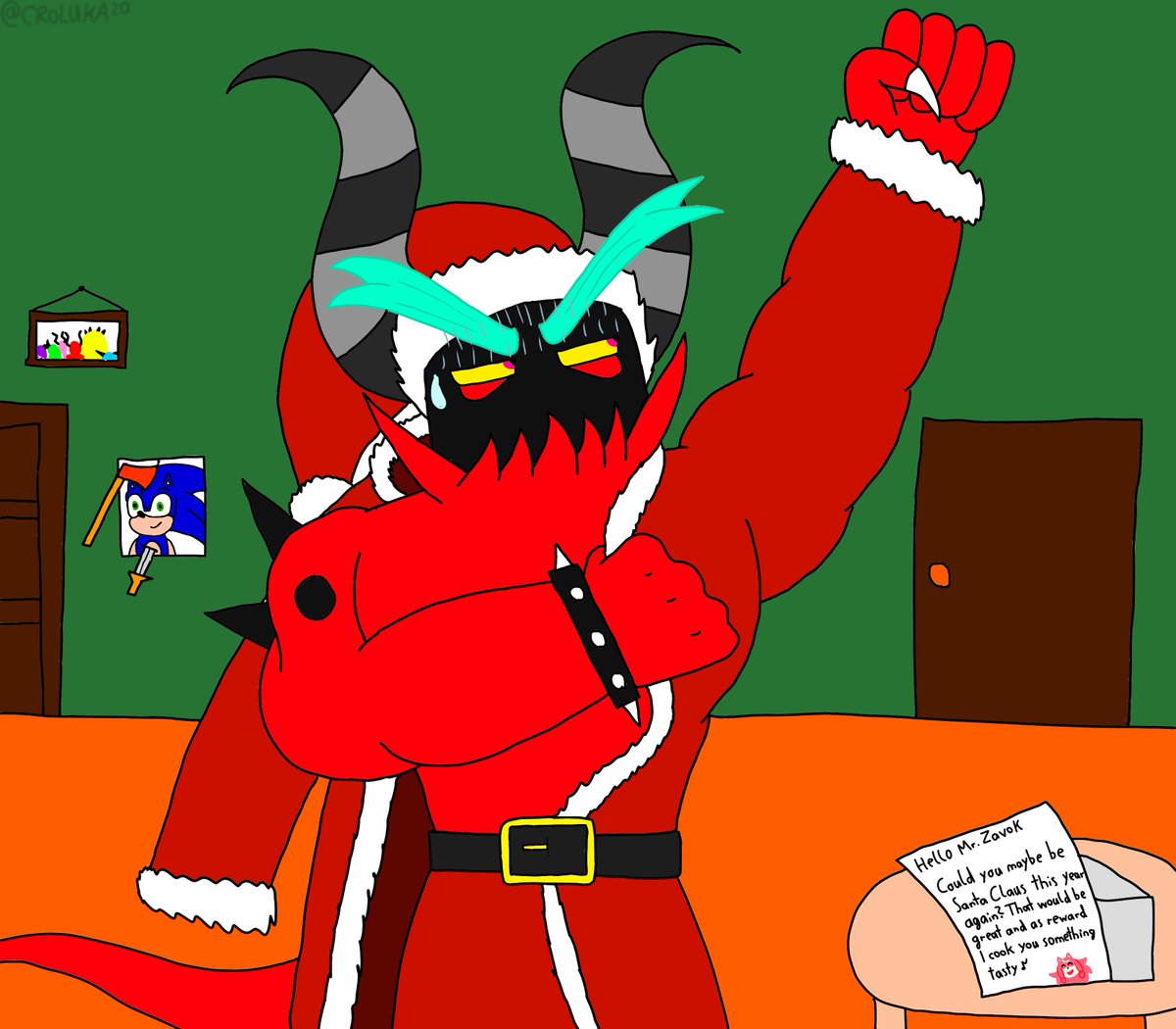 CROLUKA20's tweet photo. It's that time of the year again
#sonicthehedgehog #sonicracingcrossworld #sonic #zavok #zeti #sega #christmas #december #winter #santaclaus #costume #jinglebells #fanart #drawing https://t.co/PR4OJOPi0L