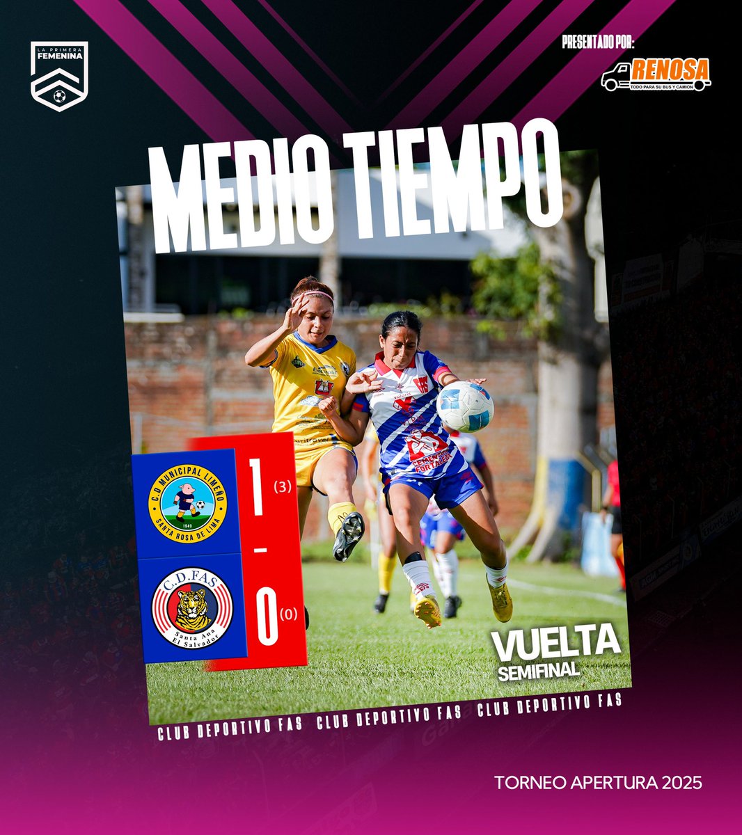 cdfas_fem's tweet photo. ⏸️ FINALIZA LA PRIMERA MITAD 

#CDFAS #AP2025 #Tigrillas #FEMENINO https://t.co/CH2s7Pa0wd