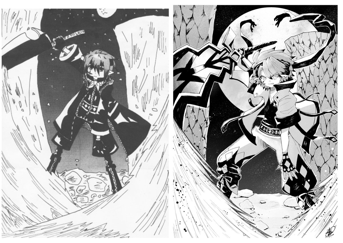 13歳の時に描いた絵をリメイクしたやつ #oc #オリジナルイラスト