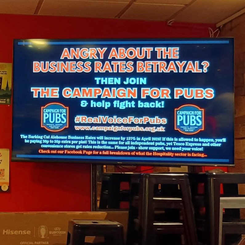 Thank you so much for Barking Cat Ale House for displaying this in your lovely pub! 👏🍻

We need #pubs, #publicans &amp; pub campaigners all over the country to unite &amp; join the REAL voice for #pubs! ⬇️ 🤝

campaignforpubs.org.uk

The fightback starts here! Let’s reverse the