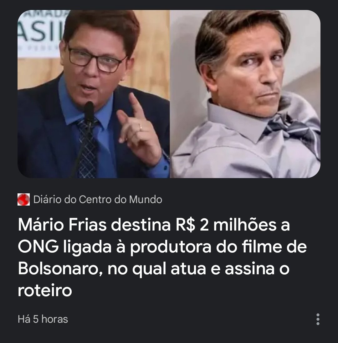Os escândalos de corrupção envolvendo o "filme" do Bolsonaro não param de crescer.

Mário Frias, que atua e assina o roteiro do filme, destinou 2 milhões em emendas para a própria empreitada.

Mais corrupção que isso só mandando a emenda pra própria conta bancária.