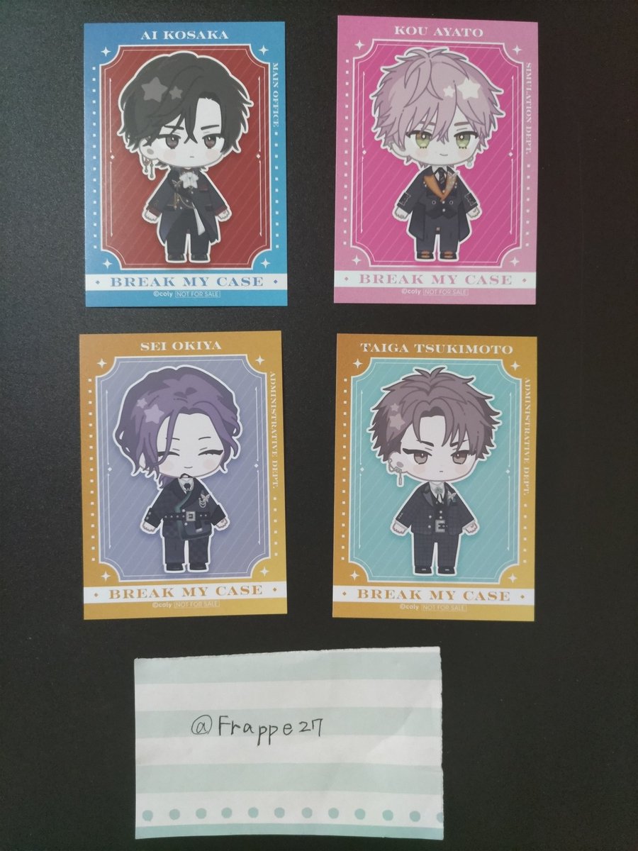 Frappe27's tweet photo. 【交換】ブレイクマイケース ブレマイ 
GiGO コースター ミニカード 特典

コースター
(譲)皇坂、綾戸、隠岐谷×2

(求)宇京、環野、壱川┈┈┈┈┈┈┈┈┈┈┈┈┈┈
ミニカード
(譲)皇坂、綾戸、槻本、隠岐谷

(求)宇京×2、環野

郵送or名古屋手渡しでの交換希望
検索からもお気軽にお声掛けください https://t.co/FELNLuXLnA