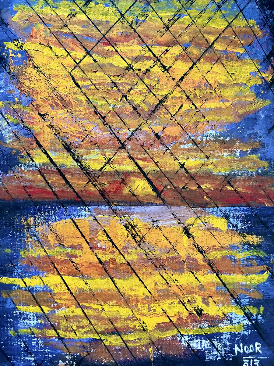 LIGHT BEHIND THE BARS. The moment the world became a cage.
This isn't just constraint. It's the unbreakable spirit fighting the grid. The light persists, finding its way through the dense structure.
A visual anchor for resilience.
#NoorArt #Resilience #AbstractExpressionism
