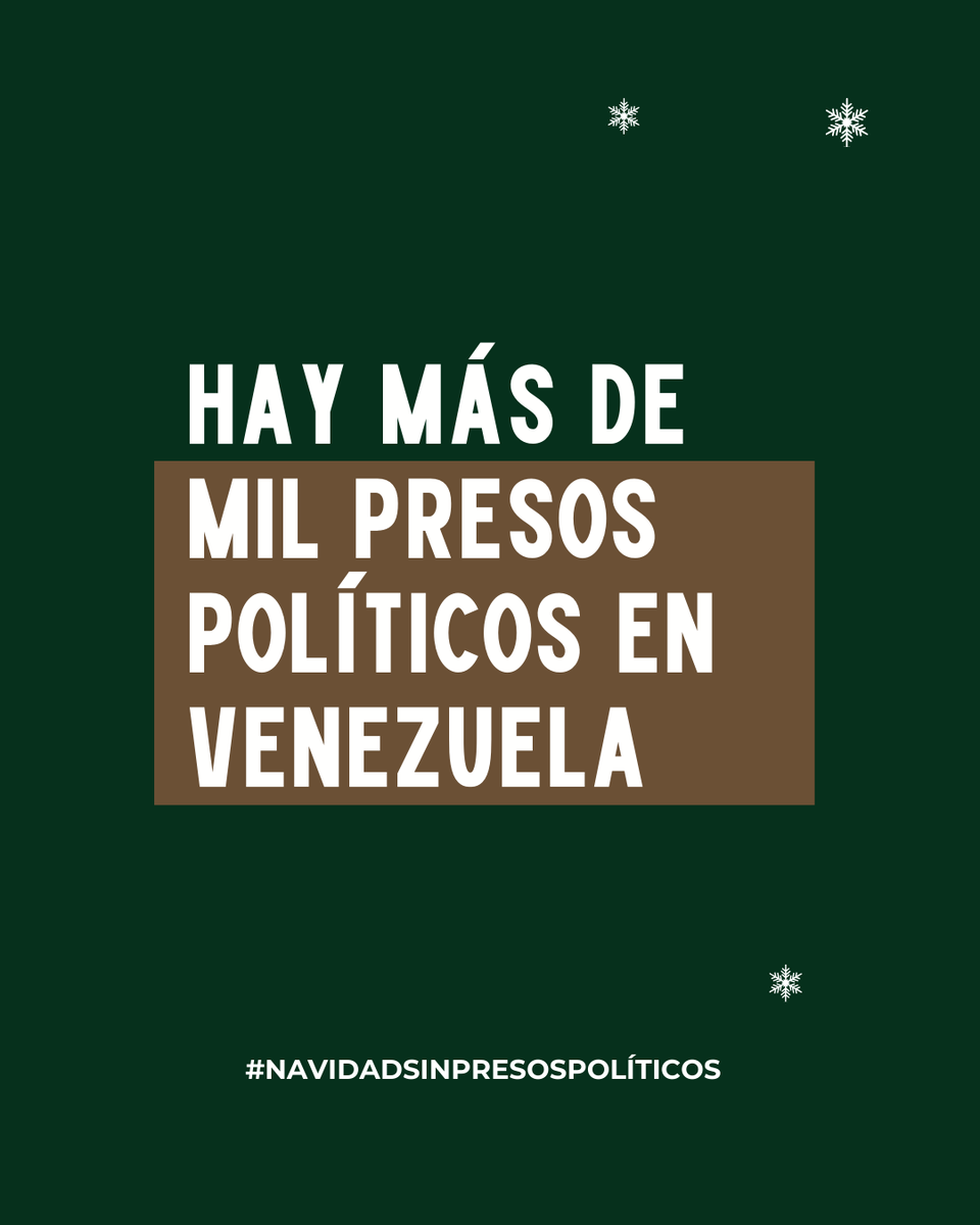 jsandoval0707's tweet photo. En Venezuela, esta Navidad no será igual para cientos de familias. Más de 1000 personas siguen presas por motivos políticos. La libertad también es un derecho humano. #NavidadSinPresosPolíticos https://t.co/3m7HpnqySG