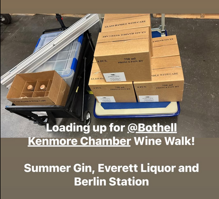 See us 4-7pm, at Alpine Body Arts for the Bothell Wine &amp; Spirits Walk! We're bringing our Summer Gin No. 5, Everett Liquor Co. Bourbon, and Berlin Station Cold War Martini cocktail! (Insider tip: free James Bay Distillers t-shirt while they last!!). #whiskey #gin #martini Cheers!