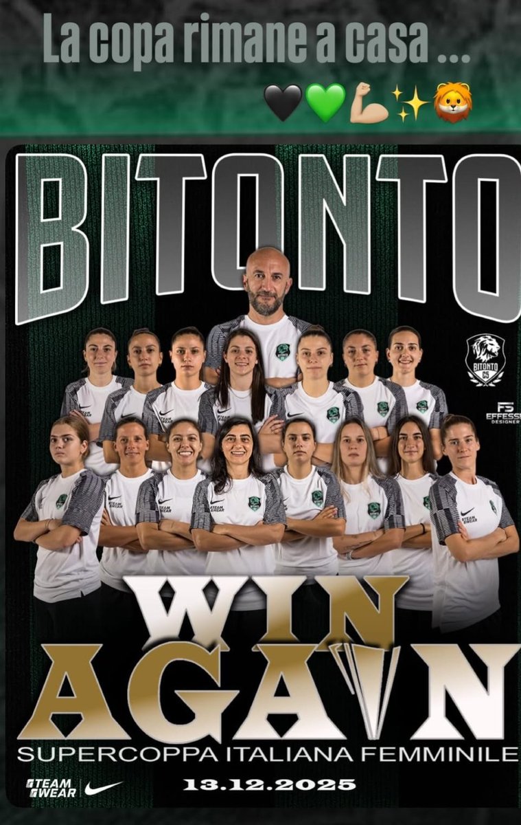 🇮🇹 Campeona supercoppa Italiana 🇮🇹.
           Falconara 3-6 Bitonto 🥇🏆