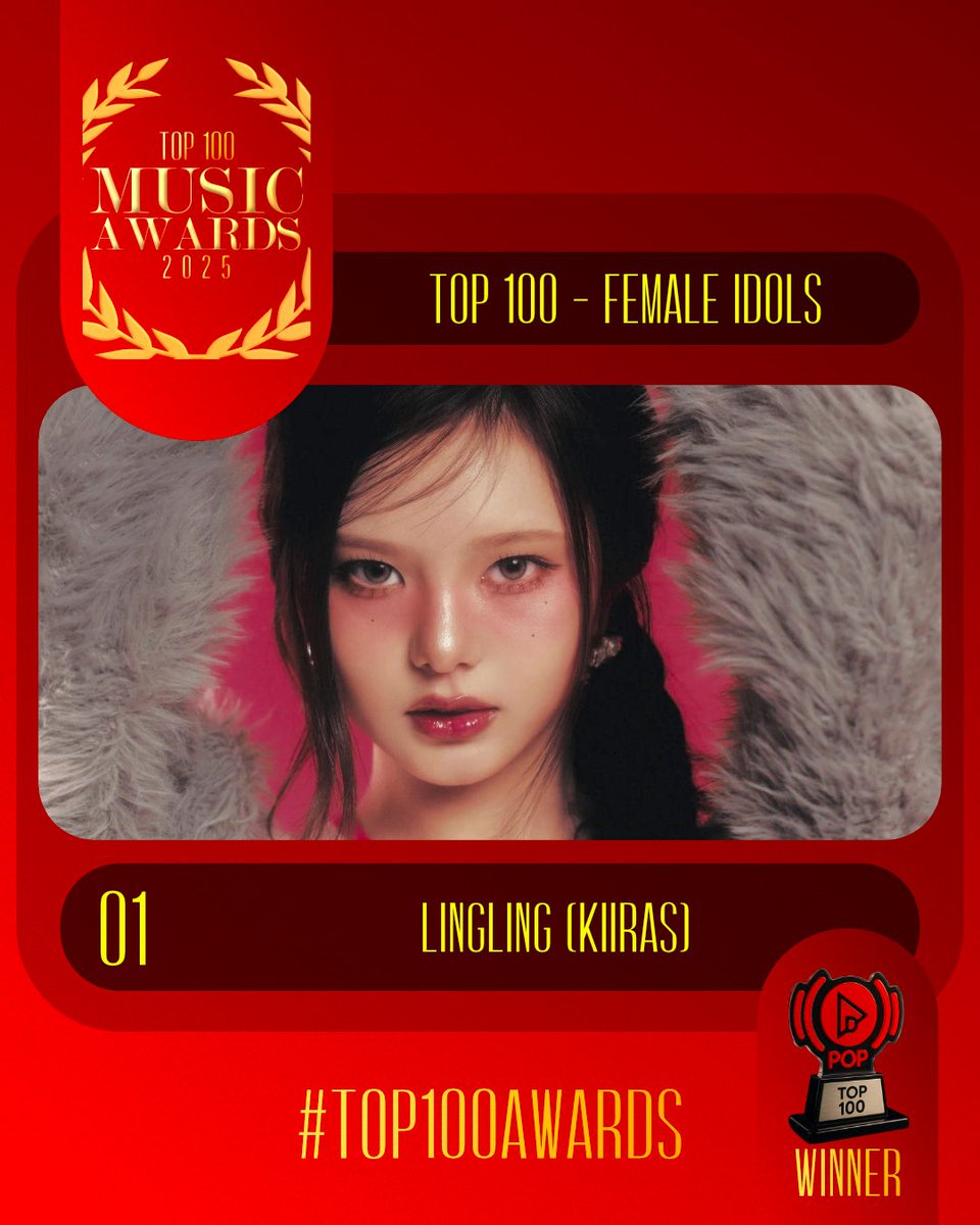 TOP 100 – FEMALE K-POP IDOL IN 2025

#1 LINGLING (KIIRAS) 🏆

Congratulations! 🎉