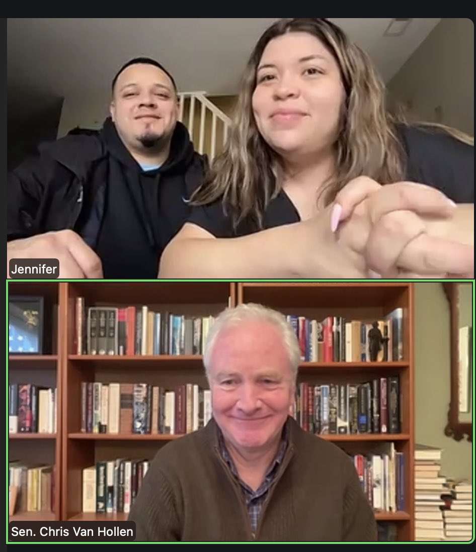 ChrisVanHollen's tweet image. Today, I spoke with Kilmar Abrego Garcia and his wife, Jennifer. In April, when I met with him in El Salvador, Trump said he would never set foot in the U.S. again.

This case has never been about one man alone; if the govt can violate the constitutional rights of one, all our…