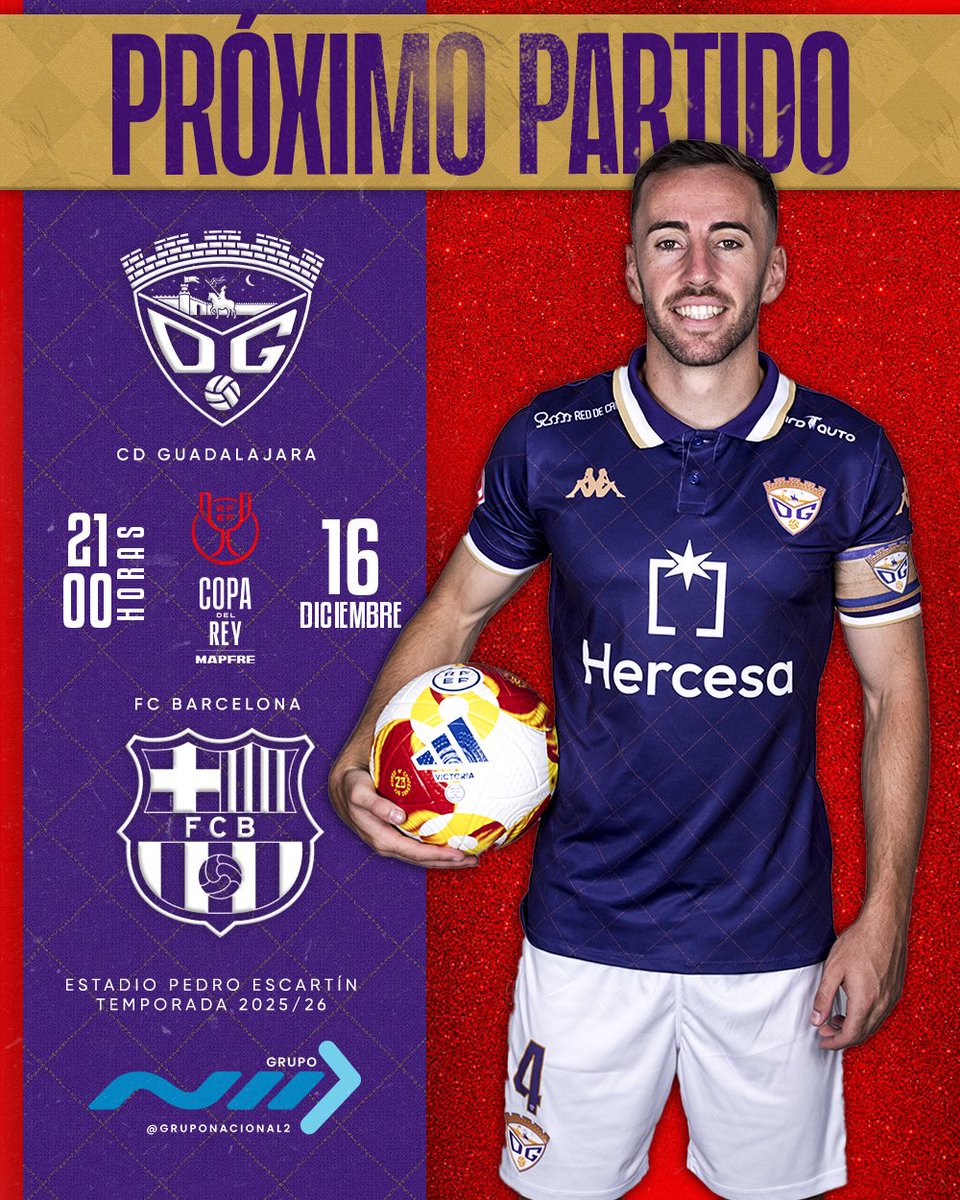 ❗PRÓXIMO PARTIDO

 🏆 #CopadelReyMAPFRE | Dieciseisavos de final
🆚  <a href="/FCBarcelona_es/">FC Barcelona</a> 
 
🏟️ Pedro Escartín
📍 Guadalajara

📆 Martes, 16 de diciembre
⏰ 21:00h

🎟️Entrada general (todas las edades): 90€ 
📲 Adquiere tu entrada online (única vía disponible):