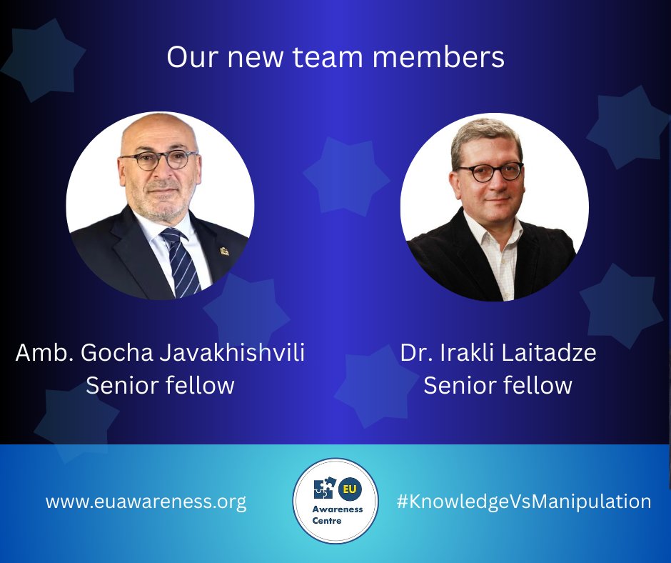 Delighted to welcome Gocha Javakhishvili and Irakli Laitadze to our team. Their combined experience in diplomacy, academia, and the literary world will further strengthen our work.

euawareness.org/G-Javakhishvil…
euawareness.org/I-Laitadze/

#knowledgevsmanipulation
#euawareness