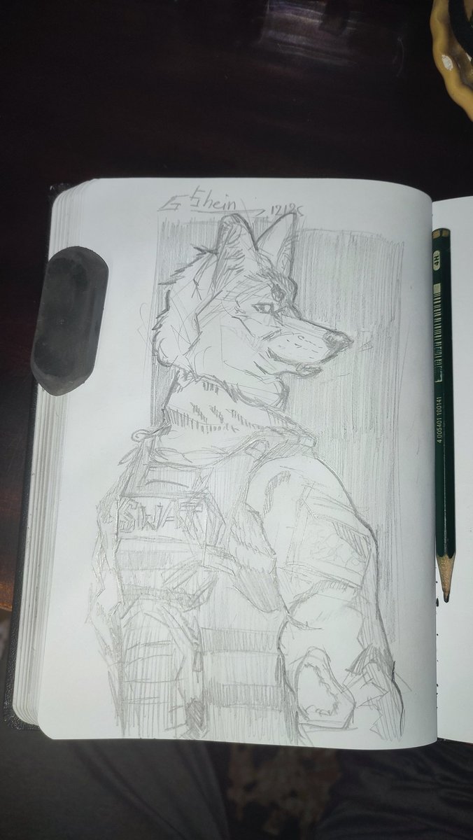 Swat Dog Sketch 
#furryart
