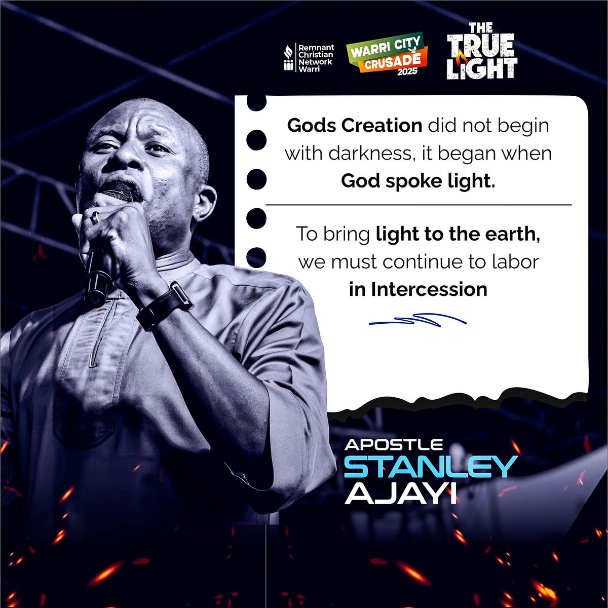 RcnWarri's tweet photo. Let this fire from today's charge ignite something deeper in you. The light is calling—rise into it!
#WarriCityCrusade2025
#TheTrueLight
#RCNWarri
#EvangKesienaEsiri https://t.co/FF8KT5h0HM