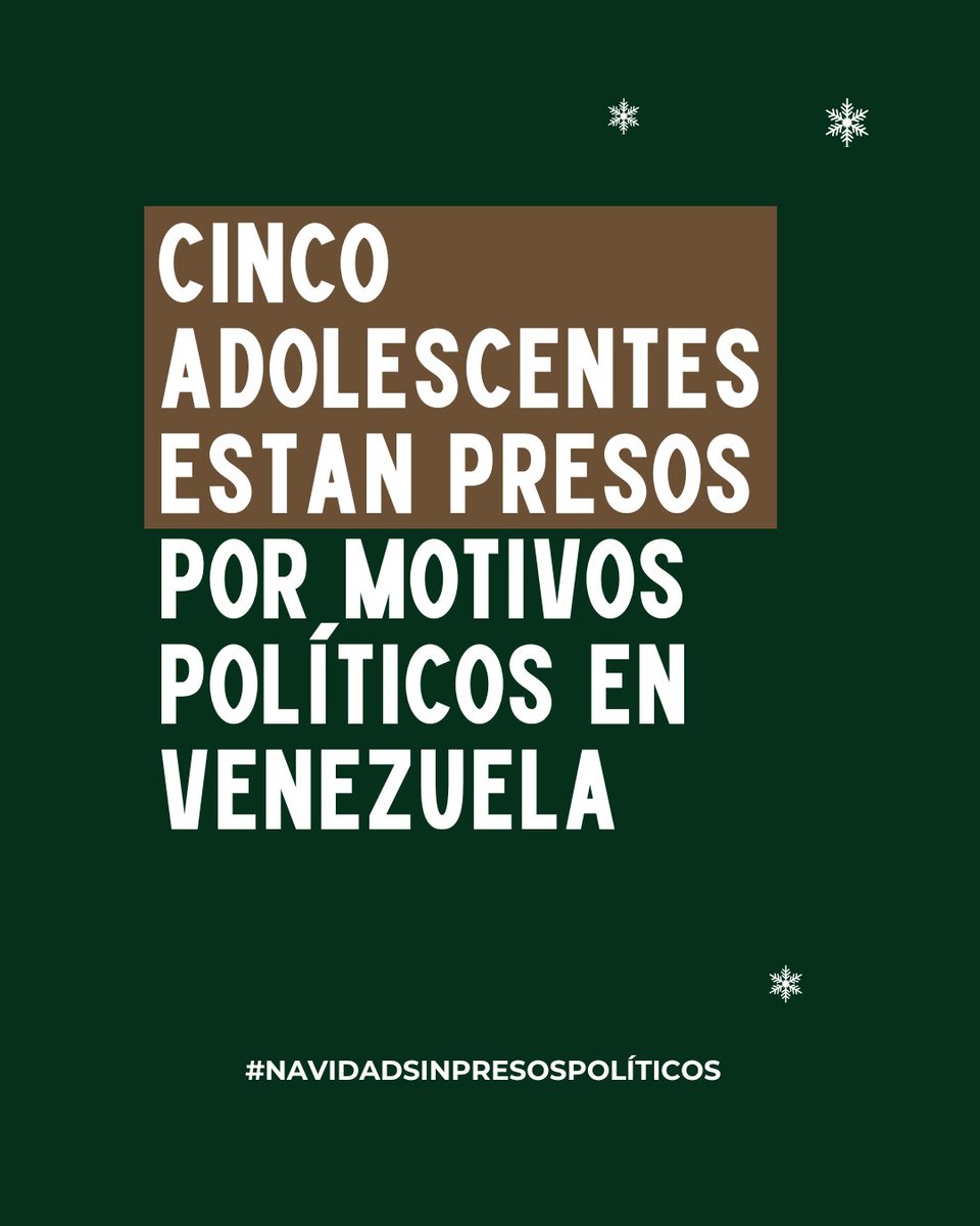 clippve's tweet photo. Las cifras duelen: 
▪️ Más de 1000 presos políticos 
▪️ 5 adolescentes 
▪️ 180 mujeres 
▪️ 145 personas en desaparición forzosa 
▪️ 19 aislados.
Detrás de cada número hay una familia esperando justicia. #NavidadSinPresosPolíticos