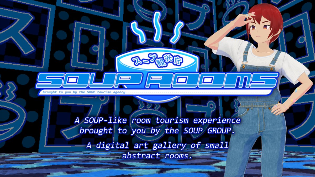 CatastropheRing's tweet photo. Hey, have you heard of "obscure Japanese minimalist art-game from 2007" SOUP?
Well, the new generation of Soup-likes is here, with over 100 digital art installations from familiar faces.

Thursday 4:00 PM EST / 9:00 PM UTC; https://t.co/BNZuIdNELt
(Denim Overall by KoYoMi Works) https://t.co/IuGyebMx9R