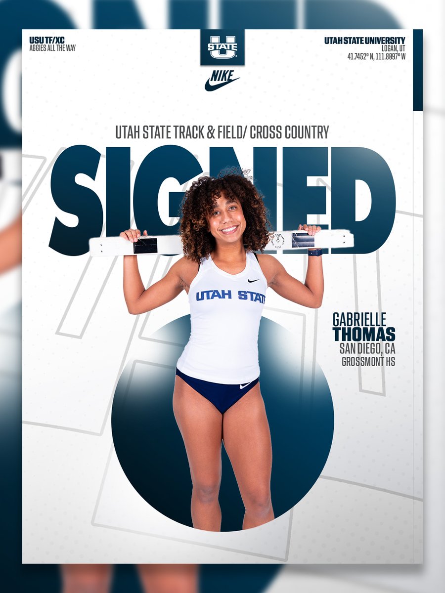 USUTF_XC's tweet photo. ✍️ 𝓢𝓲𝓰𝓷𝓮𝓭 ✍️

Welcome Gabrielle Thomas to the Aggie family!

📍 San Diego, CA
🎽 Hurdles/Sprints

#AggiesAllTheWay https://t.co/6JnqygHbjh